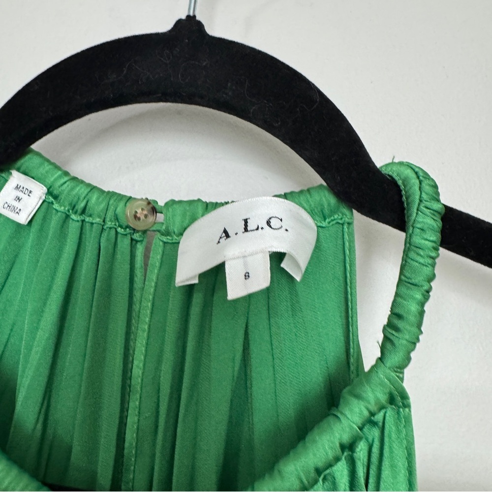 ALC Halter Neck Dress Size 8 Green Pleated - Picture 4 of 9